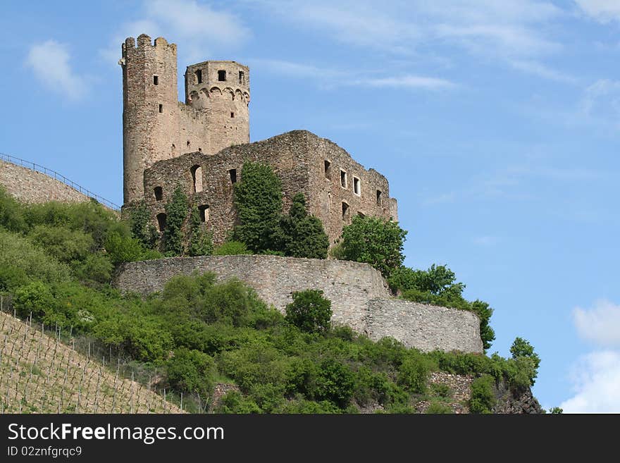 Castle ruin on a hilltop. Castle ruin on a hilltop