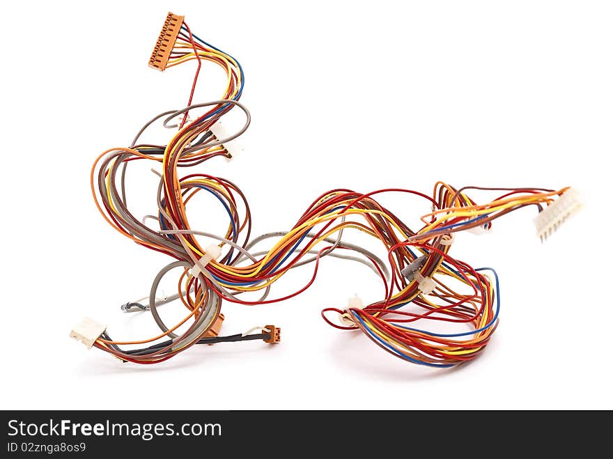 Colorful wire on white background