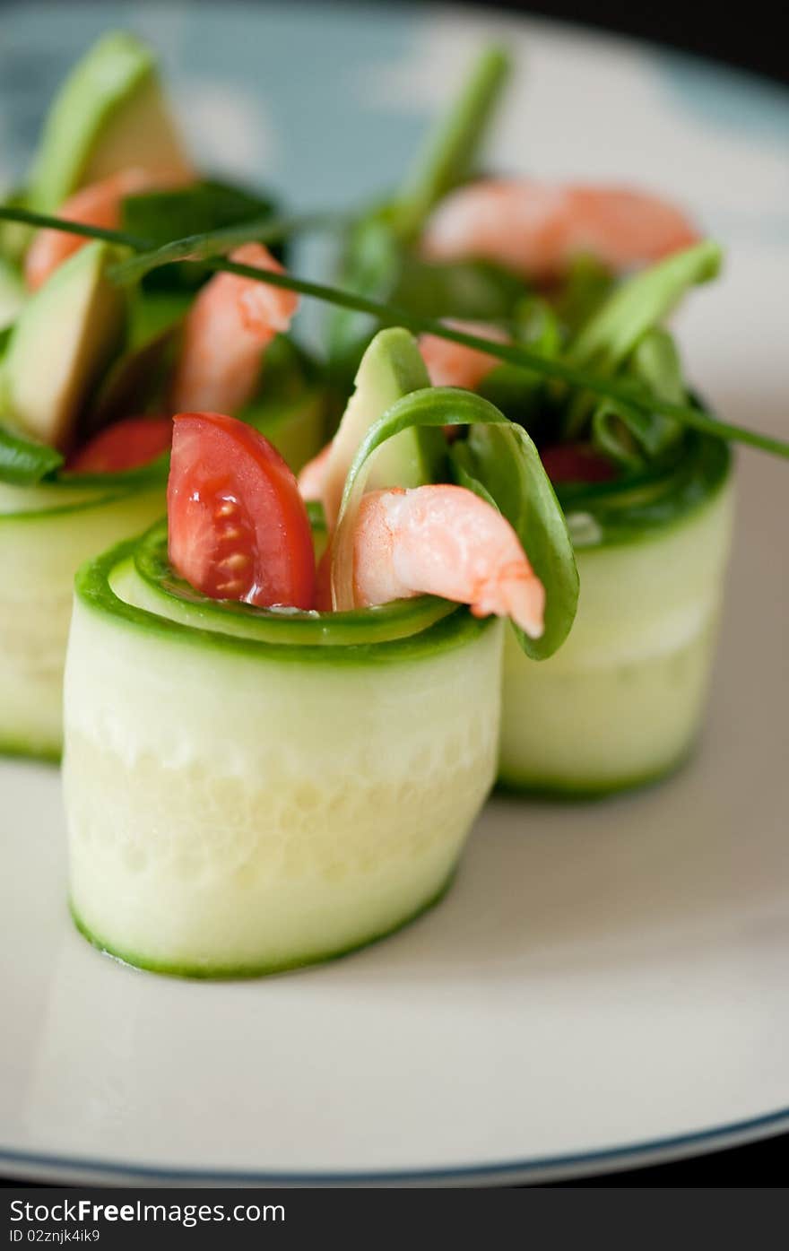 Cucumber And Prawn Rolls