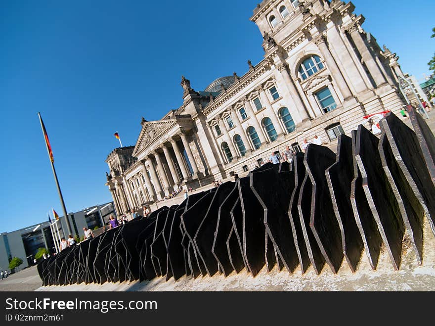 Berlin Reichstag government with blue sky. Berlin Reichstag government with blue sky