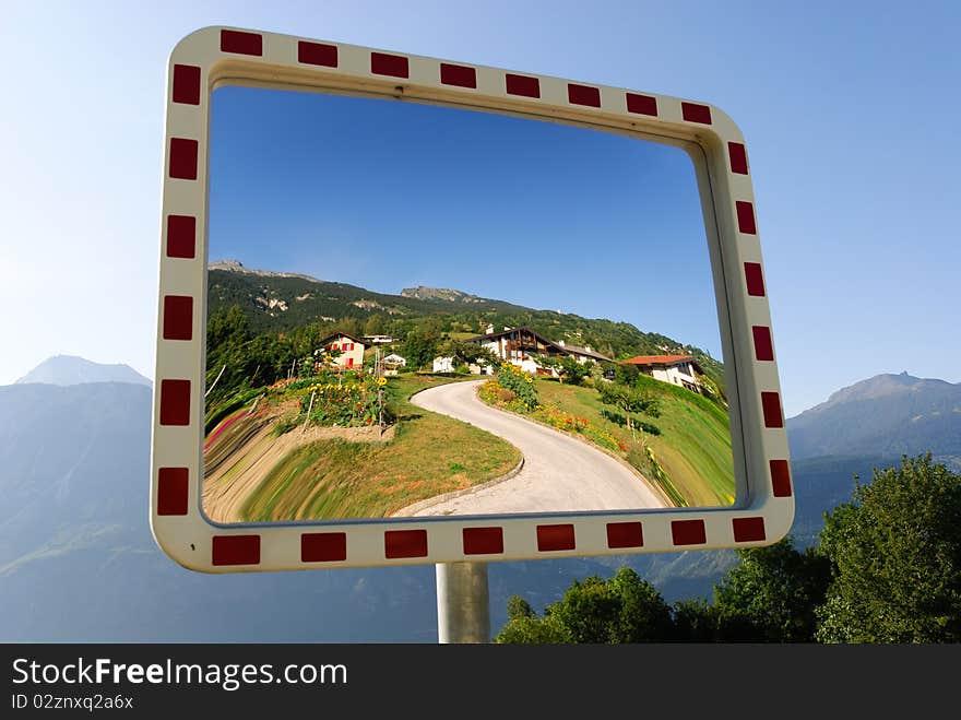 Garden mirror in Crans Montana