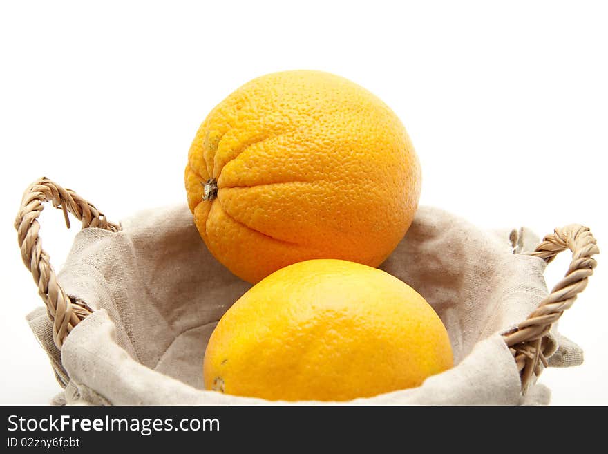 Refine oranges in the basket with material coating