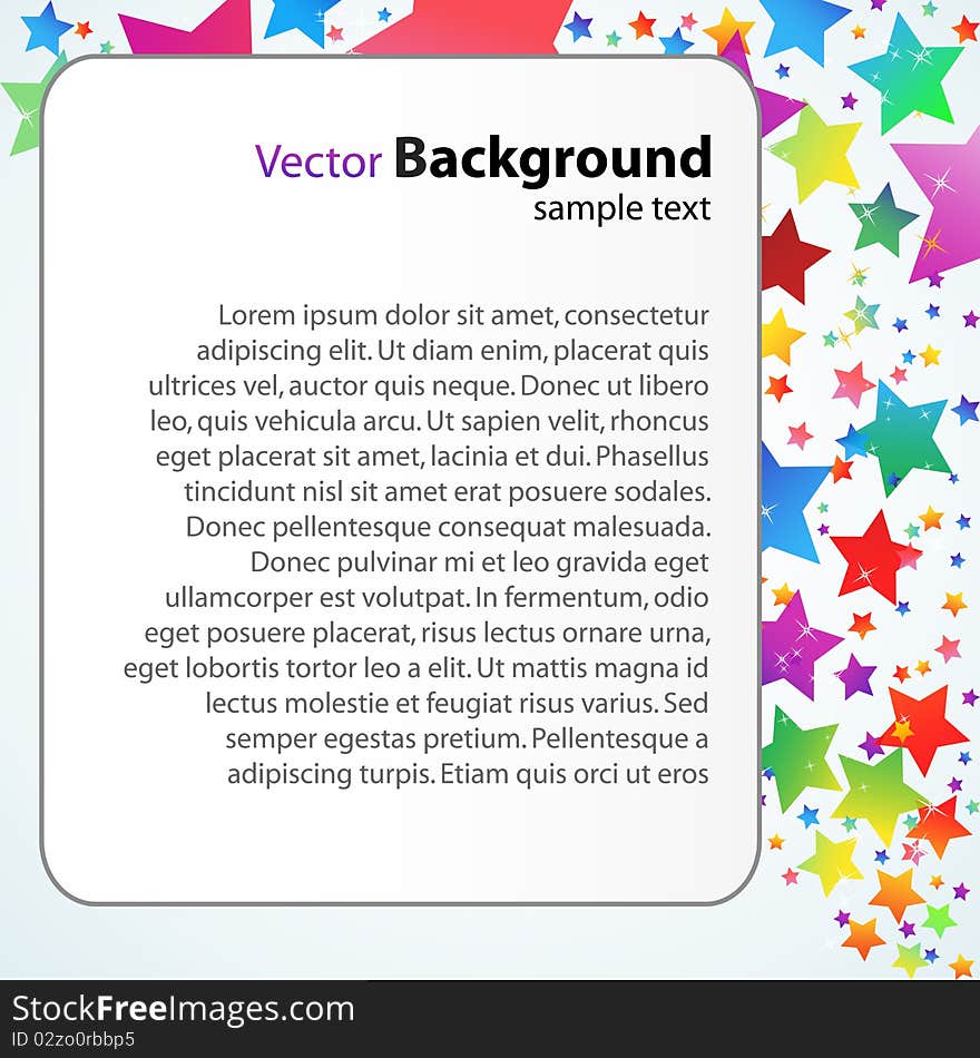 Illustration of text template with stars. Illustration of text template with stars