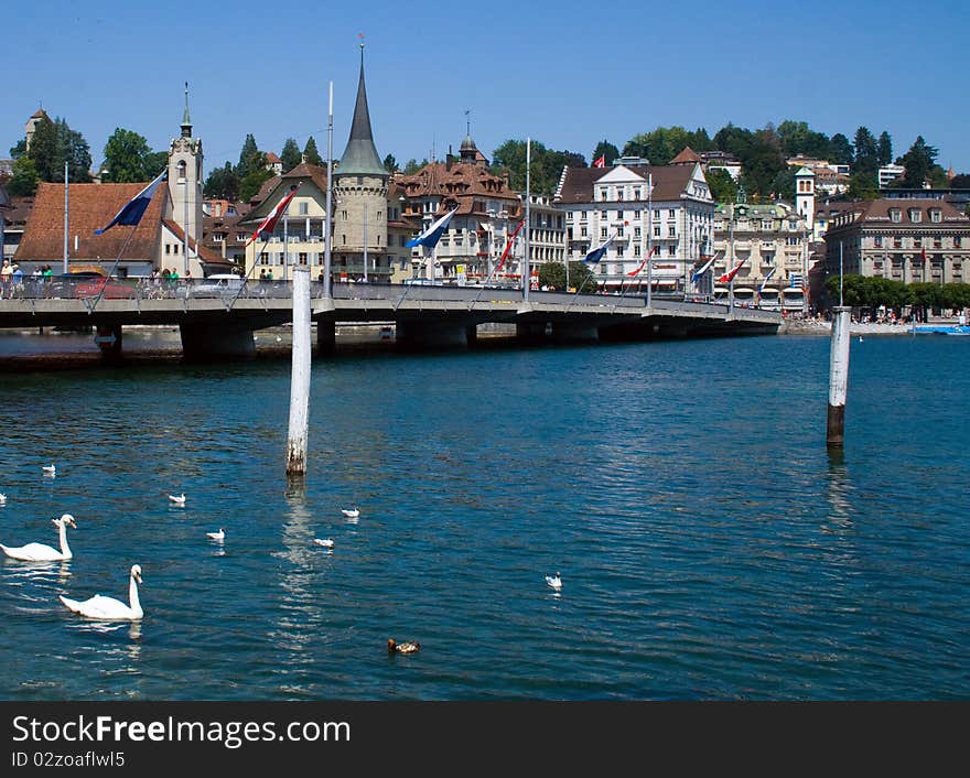 View of the lake at Lucerne in Switzerland. View of the lake at Lucerne in Switzerland