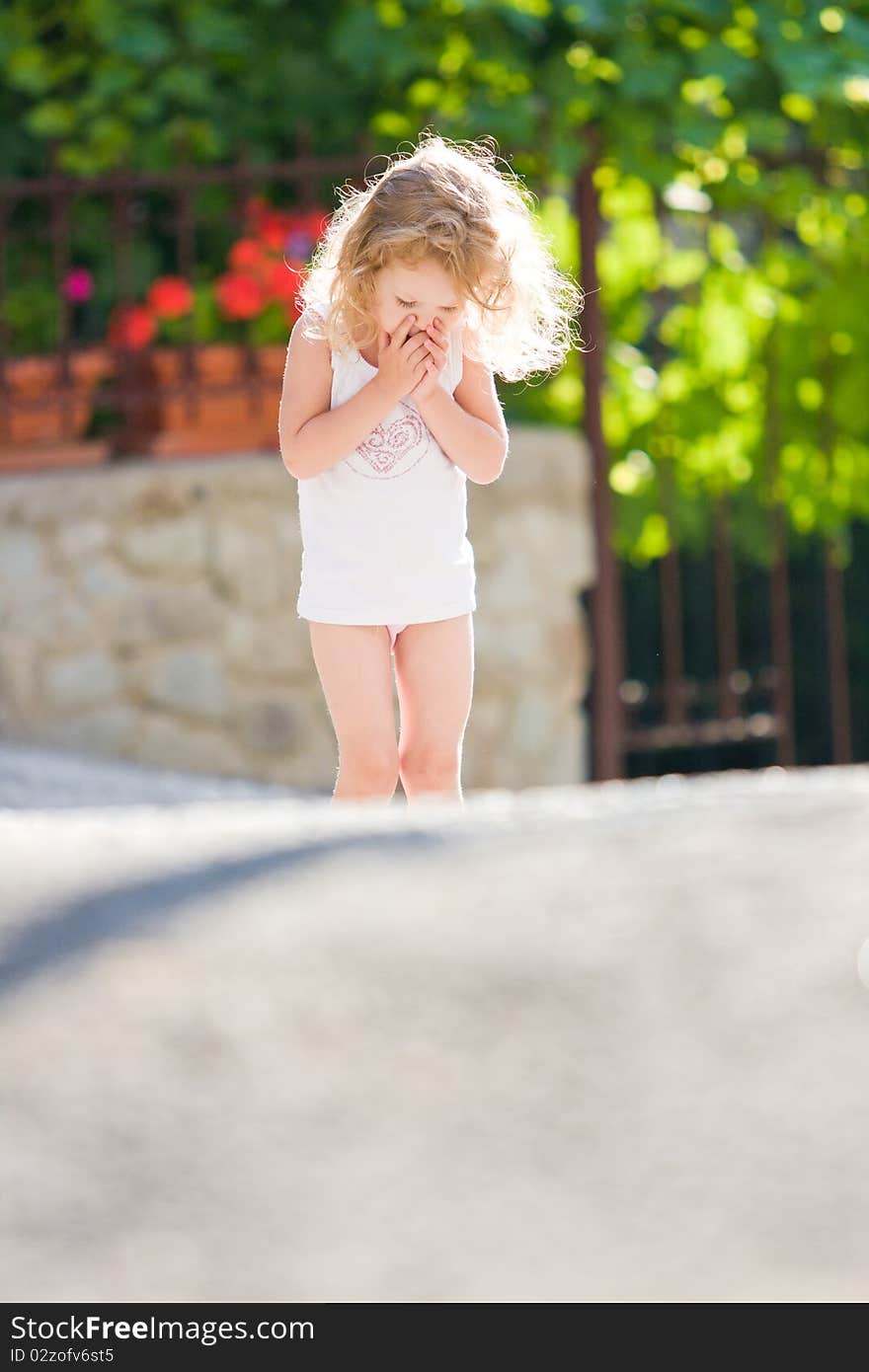 Cute girl in the garden