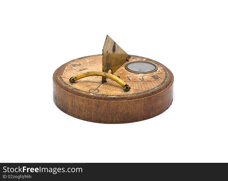 Ancient sundial with a compass