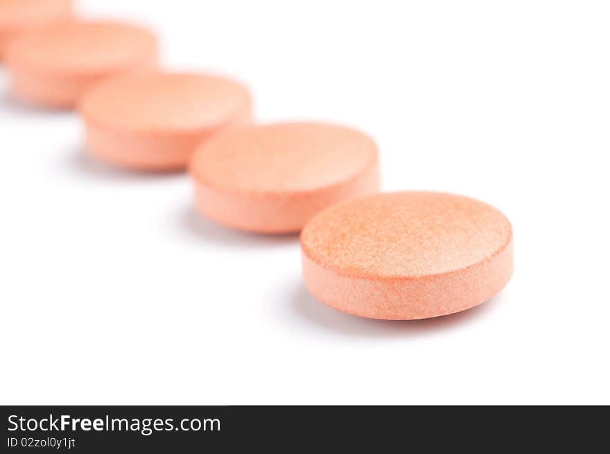 Orange Pills Row Close-up