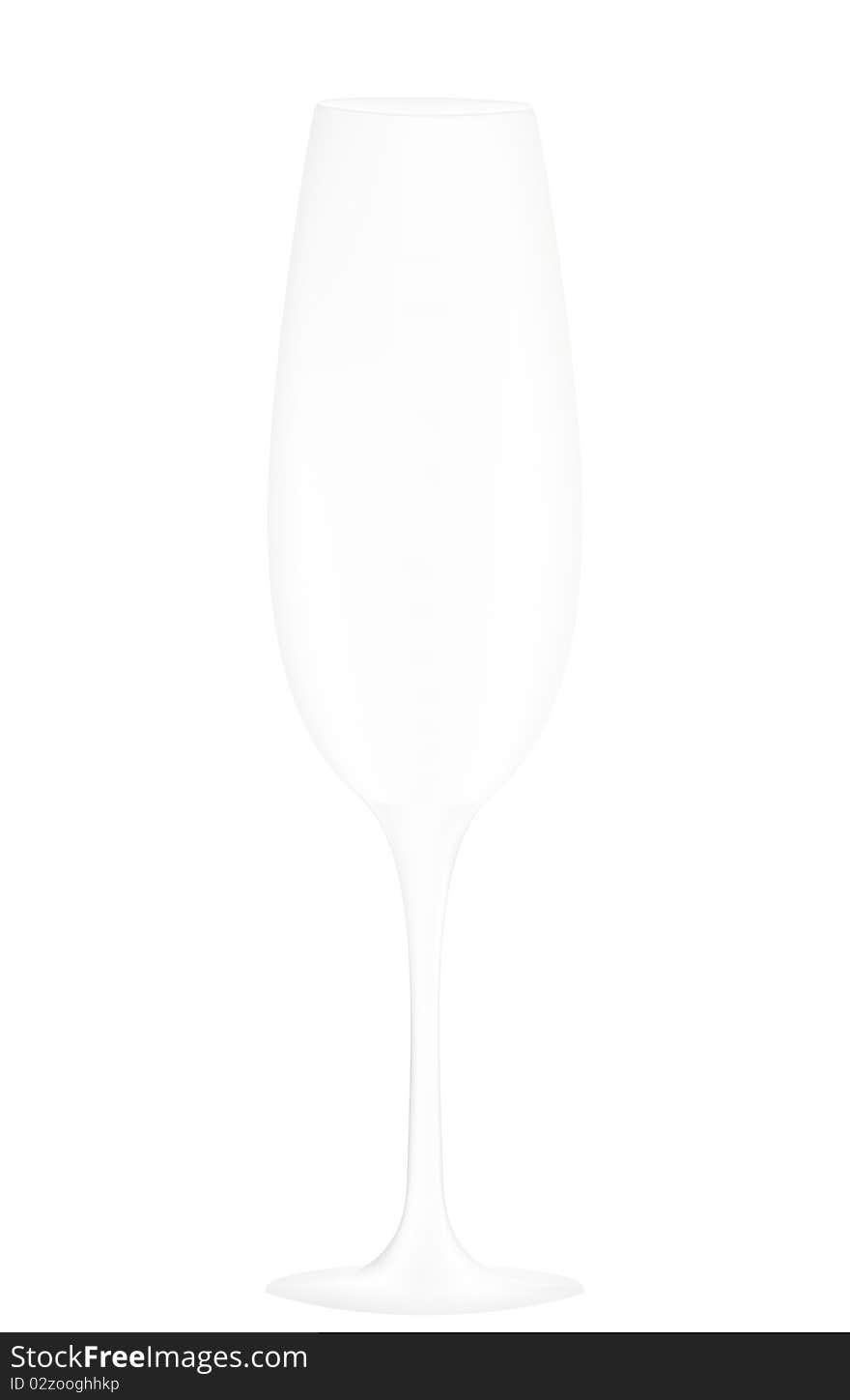 Illustration of the empty glass for champagne isolated over white background