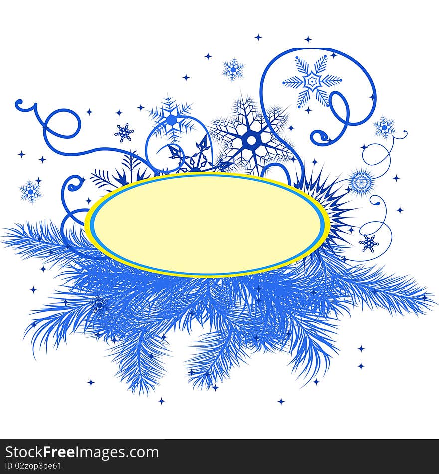 Christmas banner with pine branches. Vector illustration