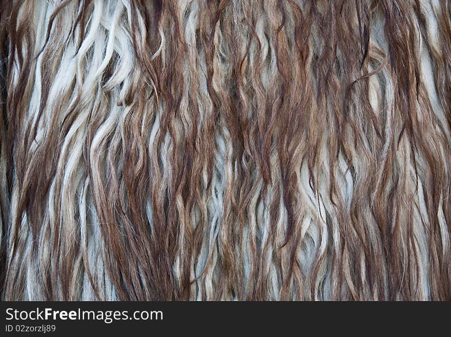 Brown and white sheepskin texture