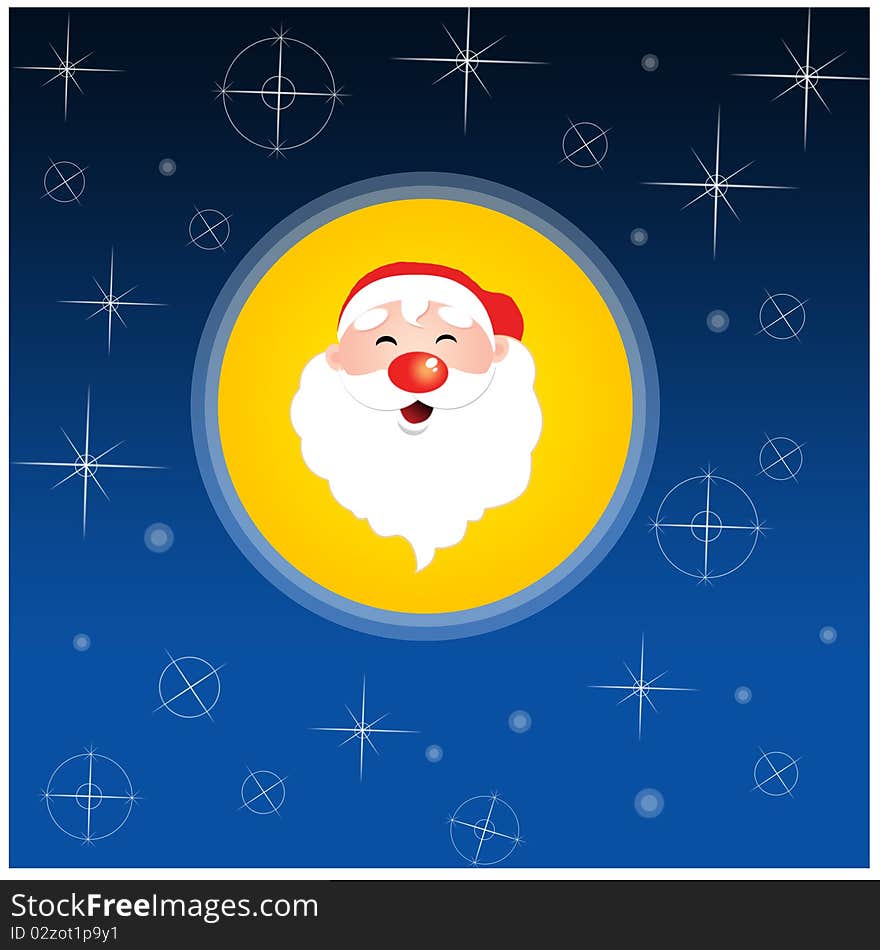 Joyful Santa Clause Colorful Wallpaper With Stars. Joyful Santa Clause Colorful Wallpaper With Stars