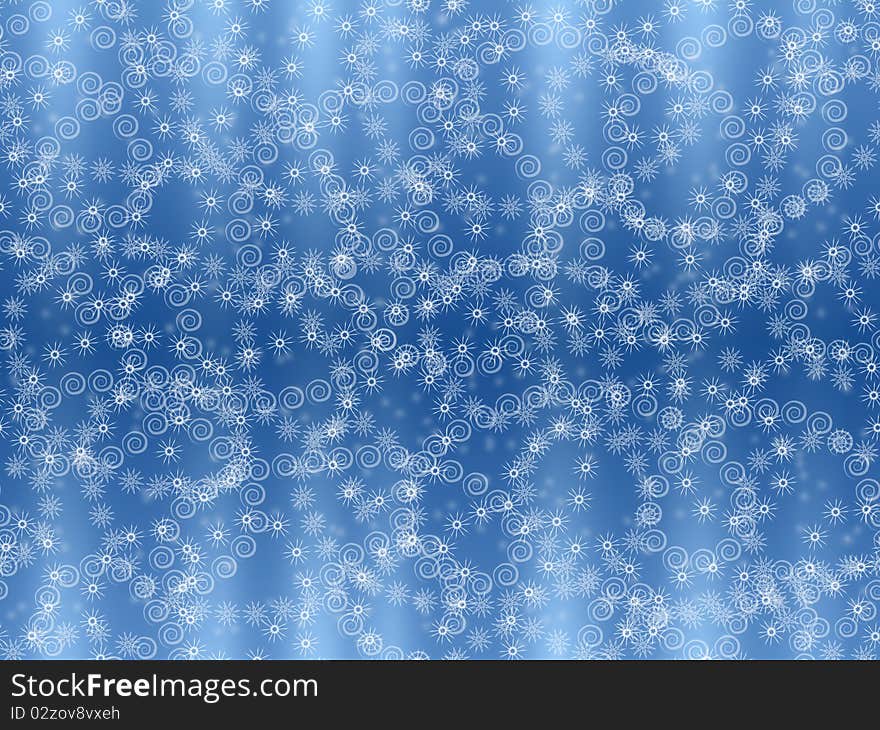 White christmas design on blue background - seamless christmas ornament