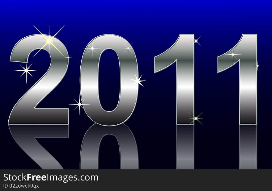 Illustration of a Happy New Year 2011 Background