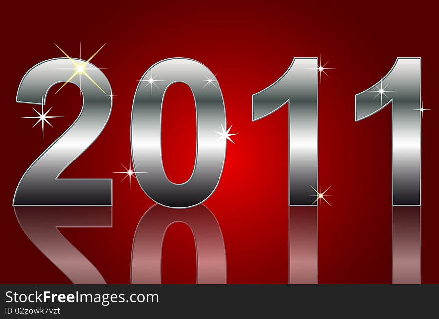 Illustration of a Happy New Year 2011 Background