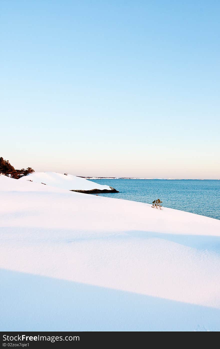 Snowcovered coast