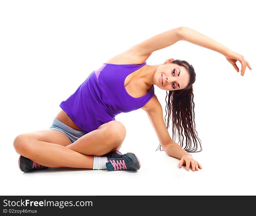 Girl stretching