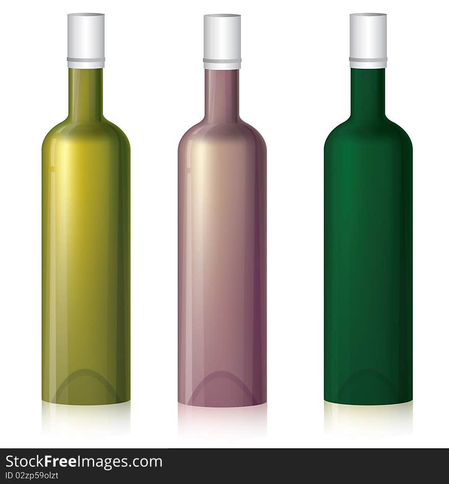 Multicolored bottle samples