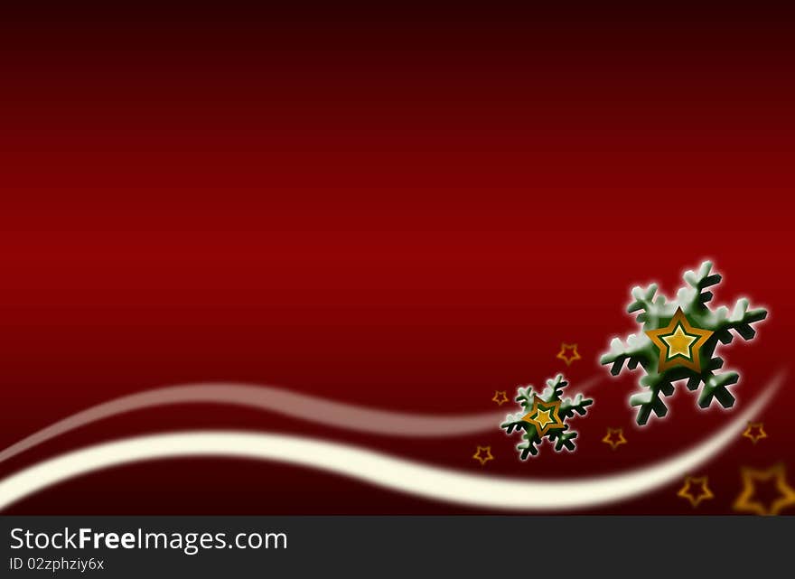 Snowflake xmas Illustration green red background