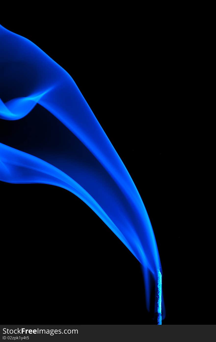 Blue smoke photo on solid black background. Blue smoke photo on solid black background