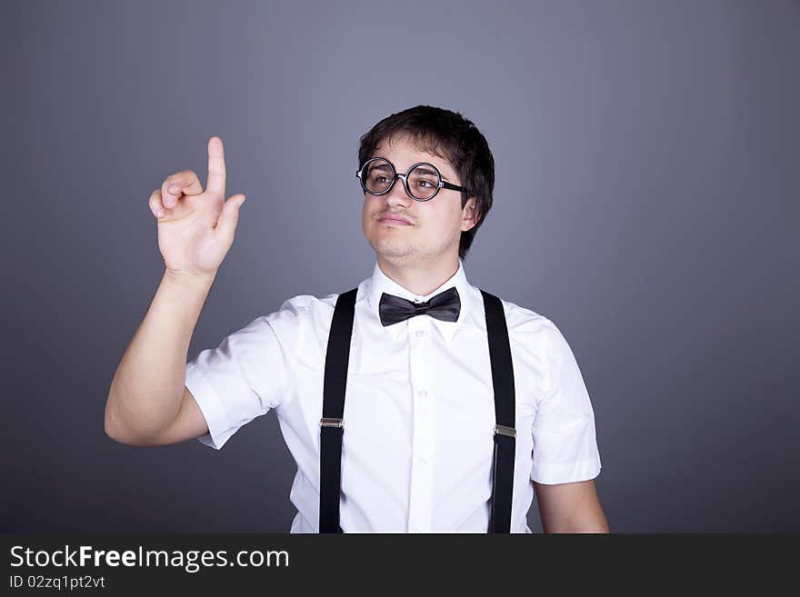 Funny fashion men in suspender