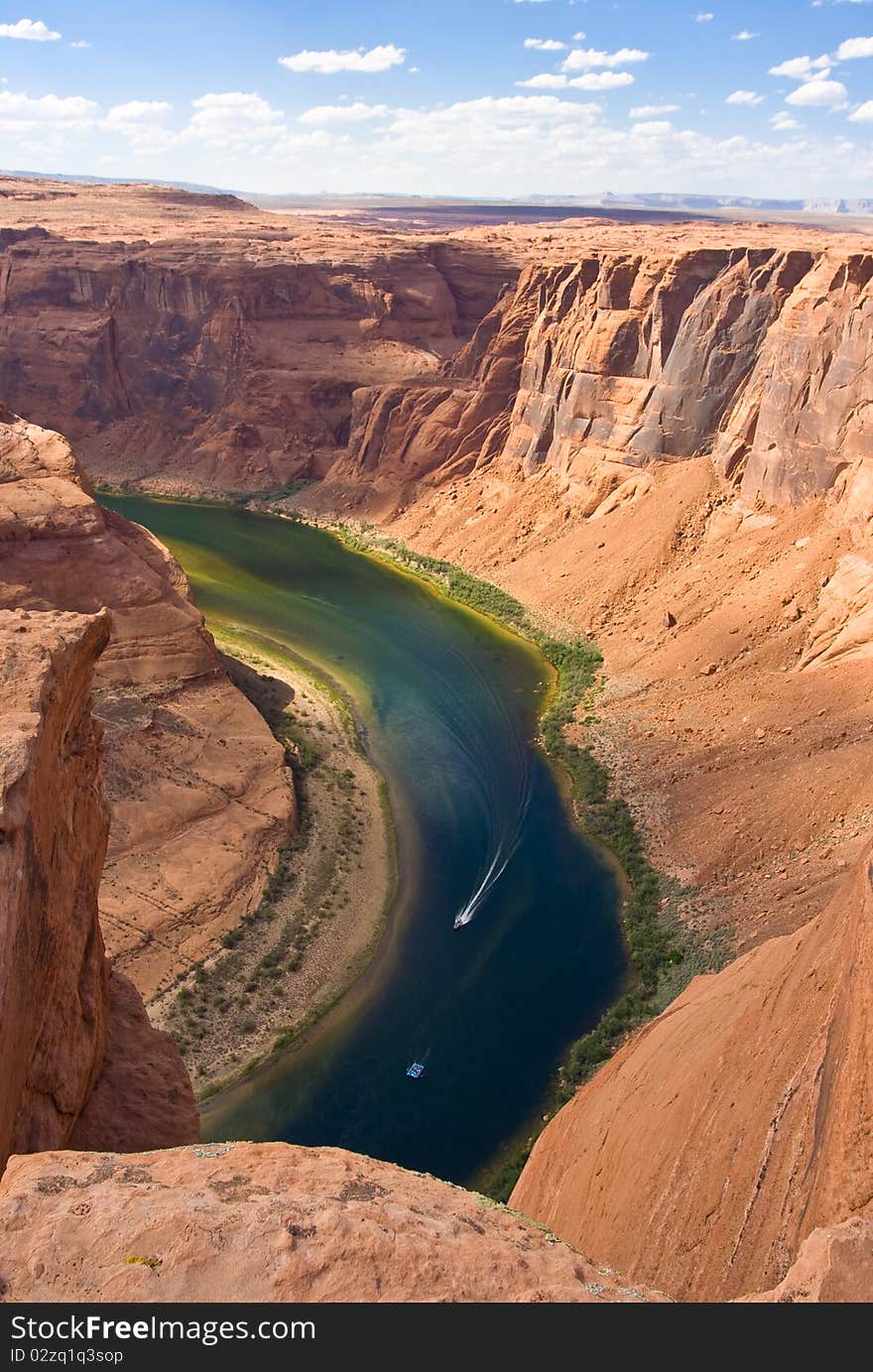 Partial view of Horseshoe bend in Arizona near Page. Partial view of Horseshoe bend in Arizona near Page