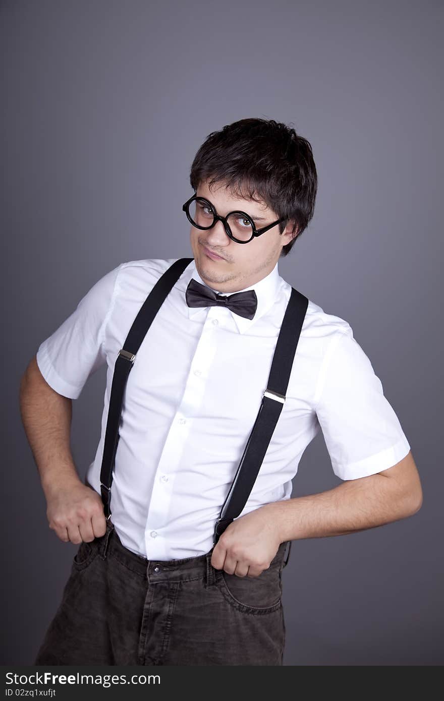 Funny fashion men in suspender