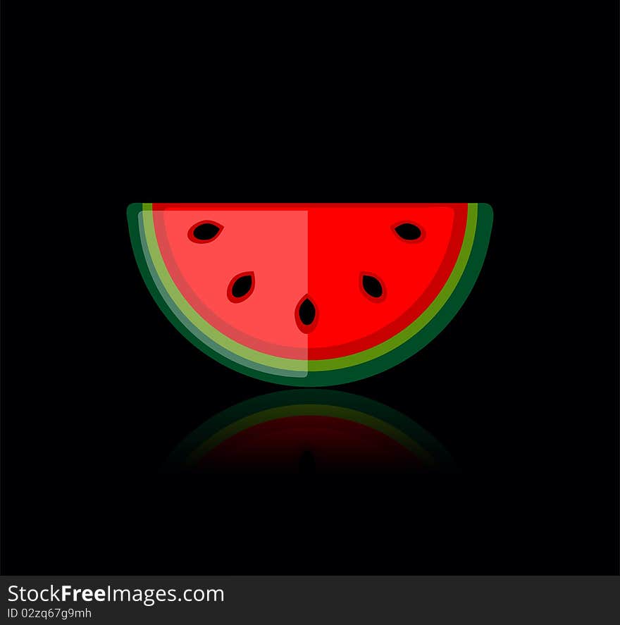 Piece of watermelon on black for your design