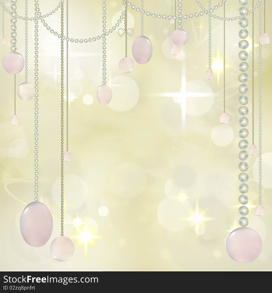 Beautiful Hanging beads on Festive textured Background. Beautiful Hanging beads on Festive textured Background