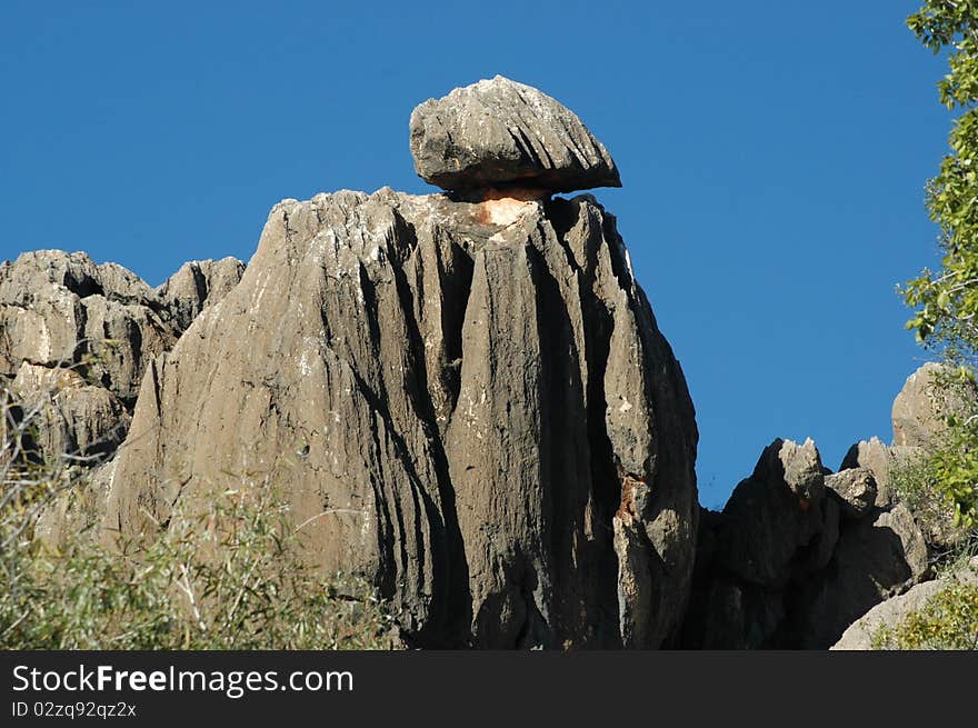 Cliff and rock balanced on top Australia Outback. Cliff and rock balanced on top Australia Outback