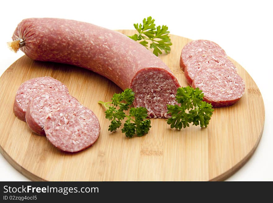 Salami with parsley