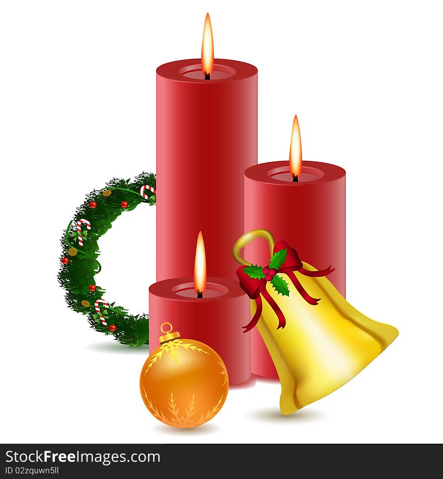 Illustration of christmas decoration item on isolated background