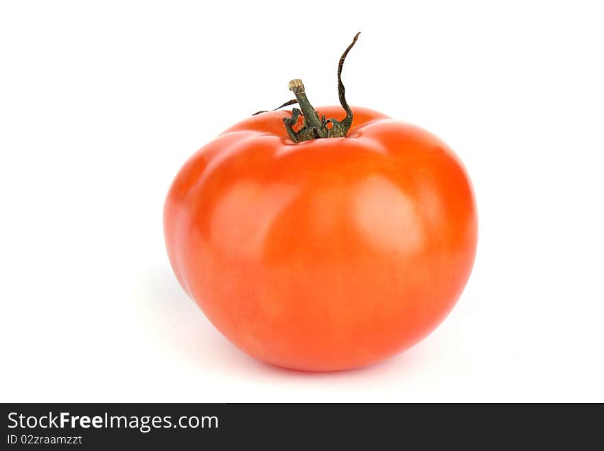 Close up tomato isolated on white background