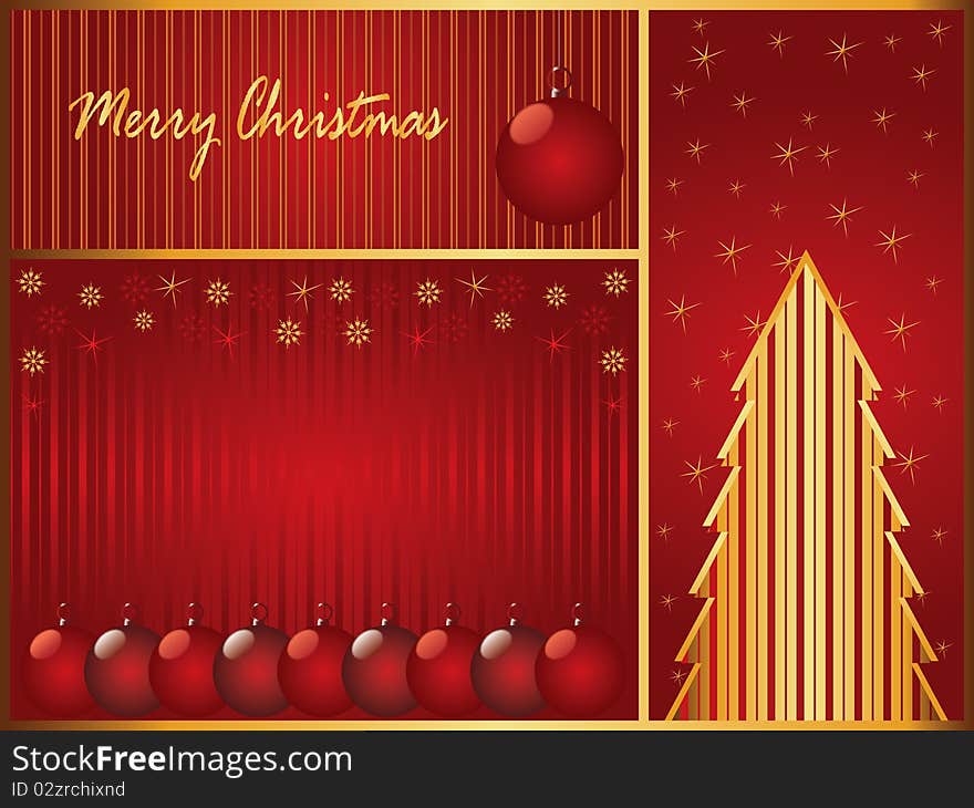 Christmas balls and tree background illustration. Christmas balls and tree background illustration