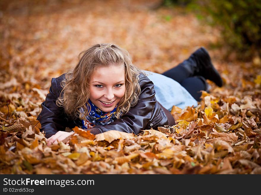 Girl in autumn park