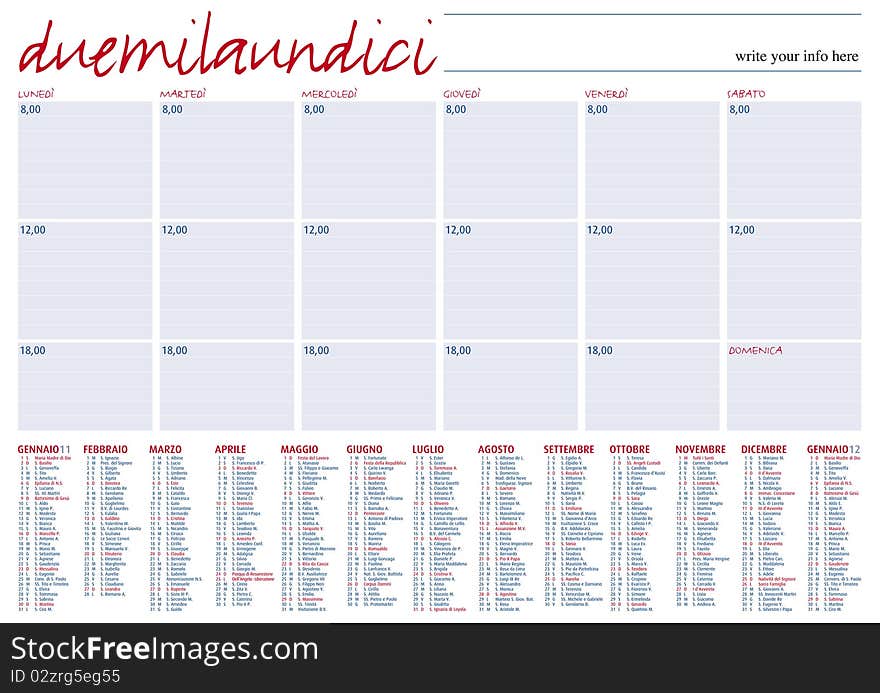 Planning 2011 italian language