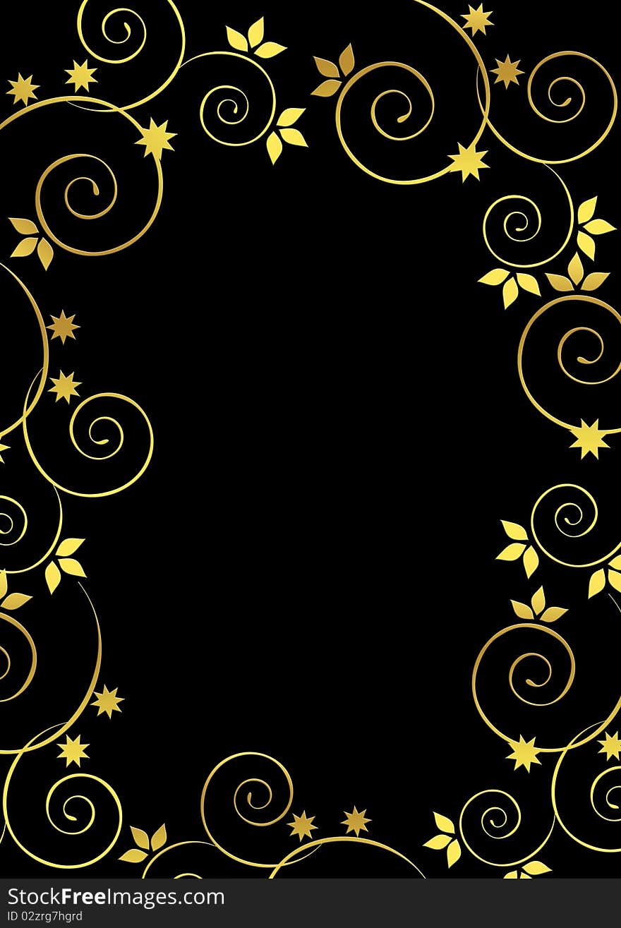 Beautiful Christmas background with swirls and stars. Beautiful Christmas background with swirls and stars