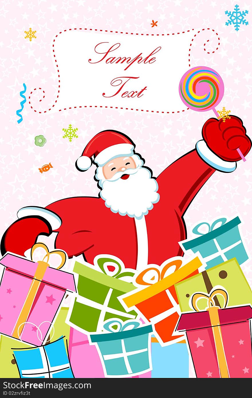 Illustration of merry christmas with gifts. Illustration of merry christmas with gifts