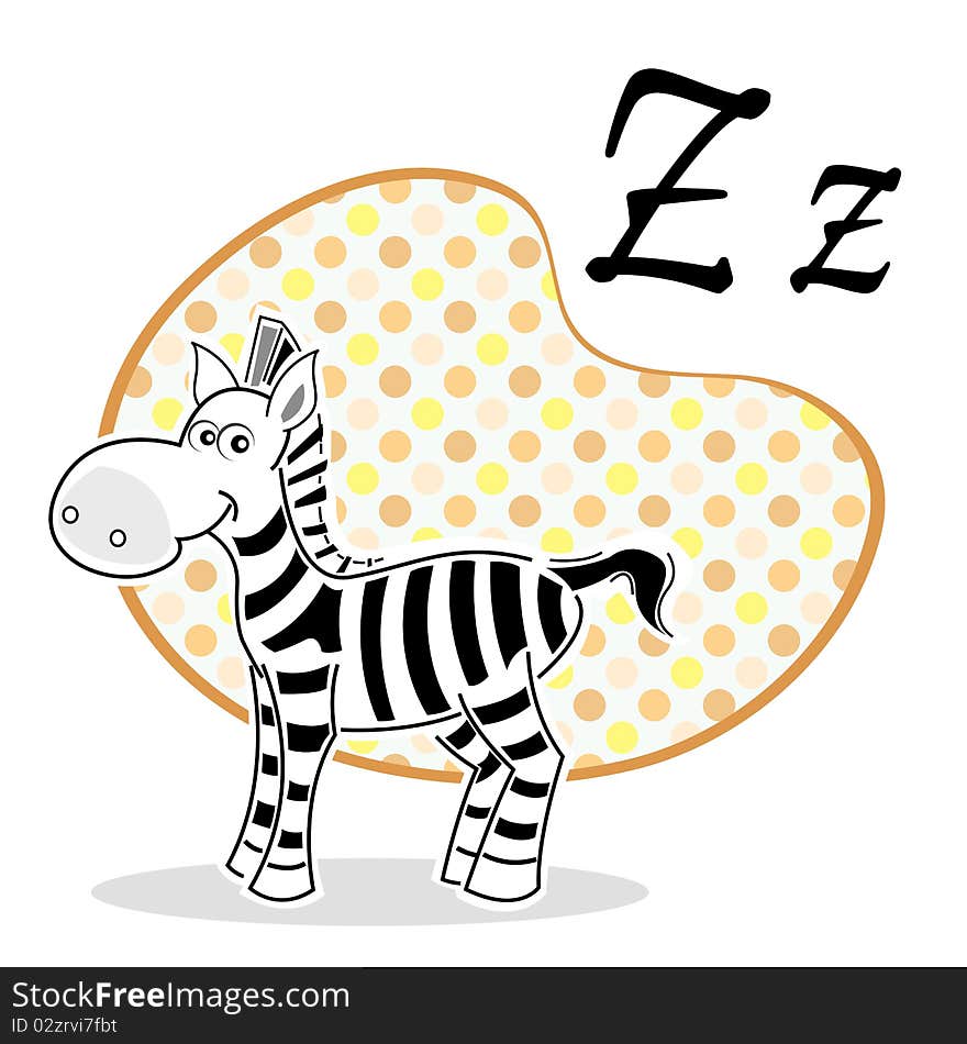 Illustration of zebra with isolated background