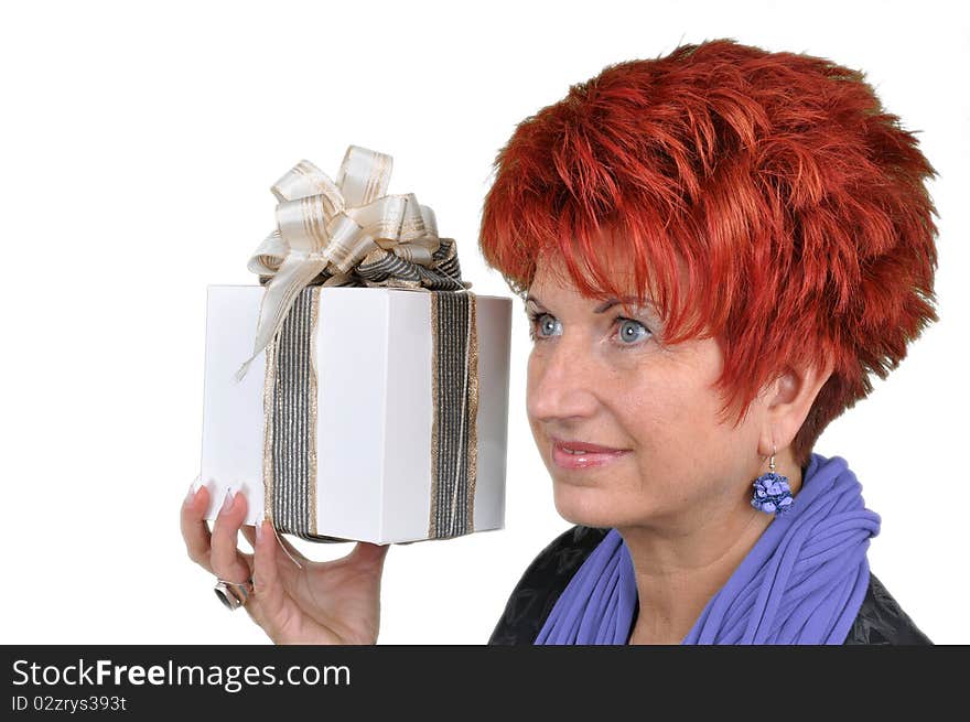 Woman with gift box