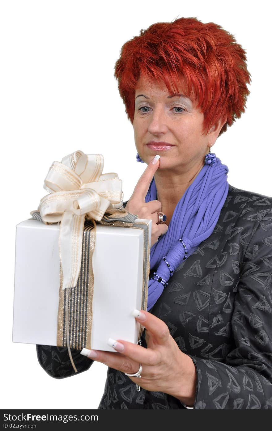 Woman with gift box