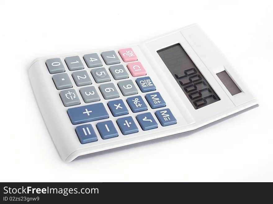 Studio shoot Calculator isolated on white background