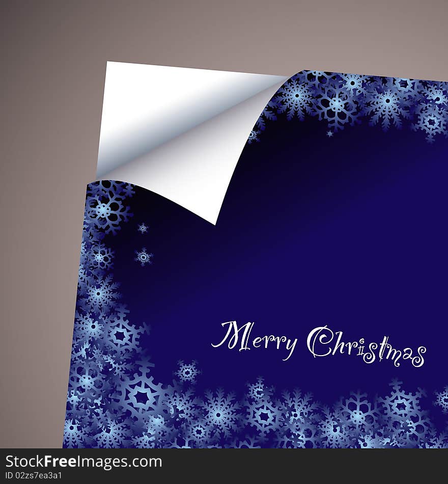 Christmas background concept wallpaper with paper corner curl. Christmas background concept wallpaper with paper corner curl