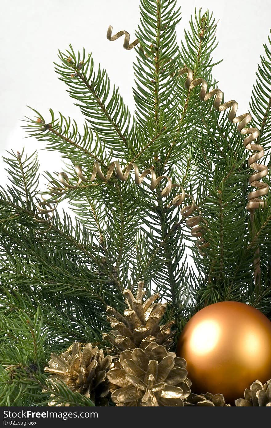 Christmas decoration on white background