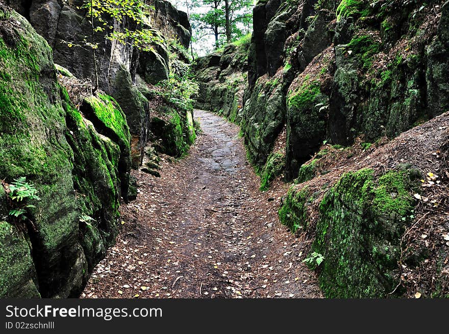 A rocky path, Kokorinsko, Czech Republic