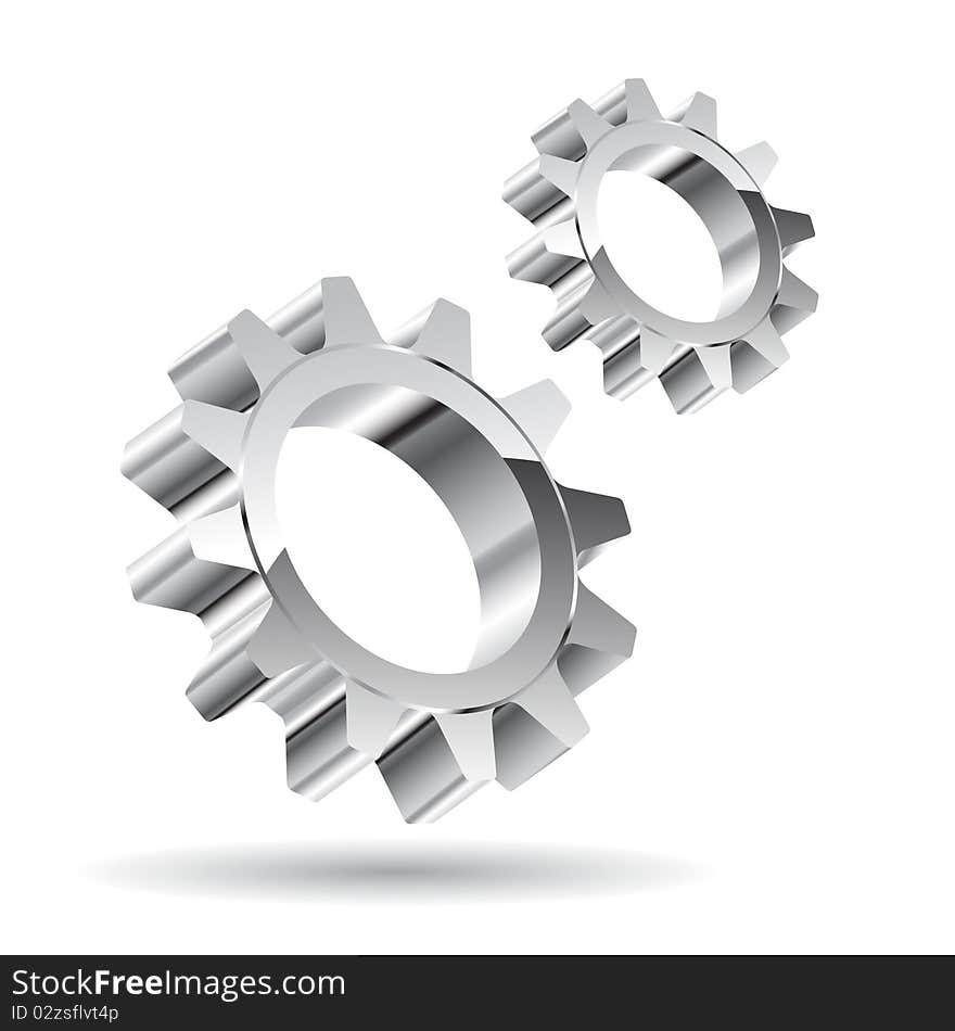 Illustration of gears on a white background. Vector. Illustration of gears on a white background. Vector.