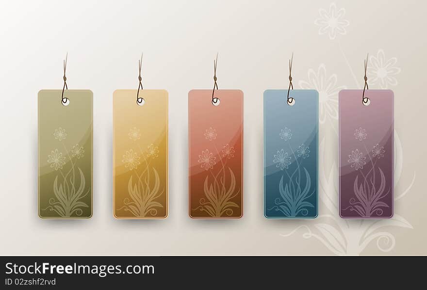 Set of Blank Tags in Different Colors, clip art illusration