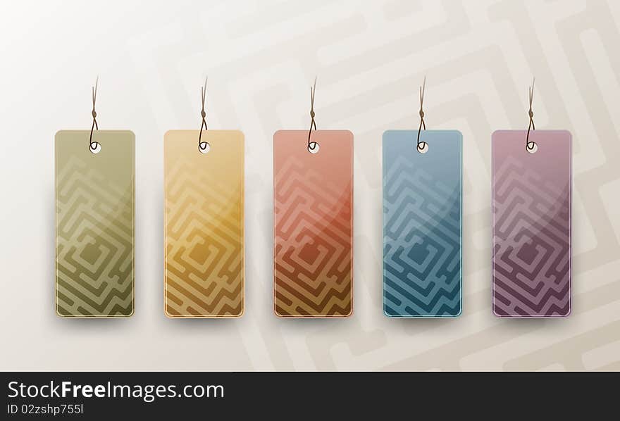 Set of Blank Tags in Different Colors, clip art illusration