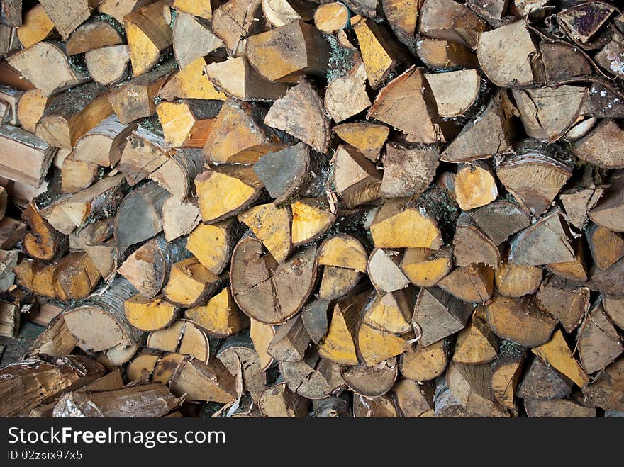 Stack of birch wood. Closeup. Stack of birch wood. Closeup.