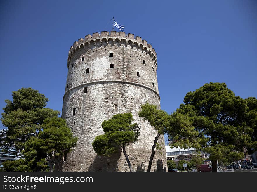 The white tower at Thessaloniki city in Greece