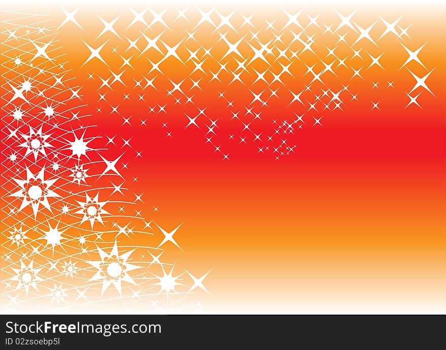 Stars and Christmas tree on a red background. Stars and Christmas tree on a red background